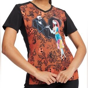 Nightmare Before Christmas Tooniforms Licensed Disney V Neck Scrub Top
